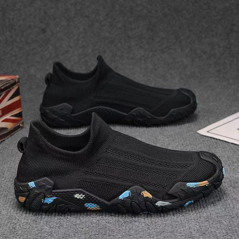 Herren Elastischer Strick-Fußschuh mit rutschfester, gemusterter Profilsohle Drune