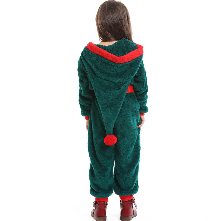 Mädchen kuscheliger Weihnachtsoverall mit Kapuze und Gürtel Drune