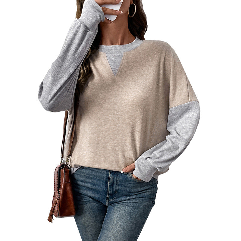 Damen Lässiger Pullover mit angeschnittenen Ärmeln Drune
