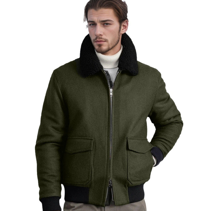 Herren warme Fleecejacke mit Stehkragen und praktischen Taschen Drune