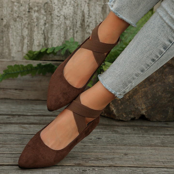 Damen elegante Ballerinas mit verstellbarem Riemchendesign Drune
