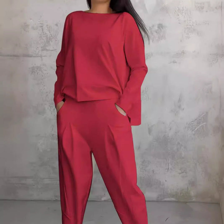 Damen lässiges Zweiteiliges Set aus hochwertiger Viskose Drune