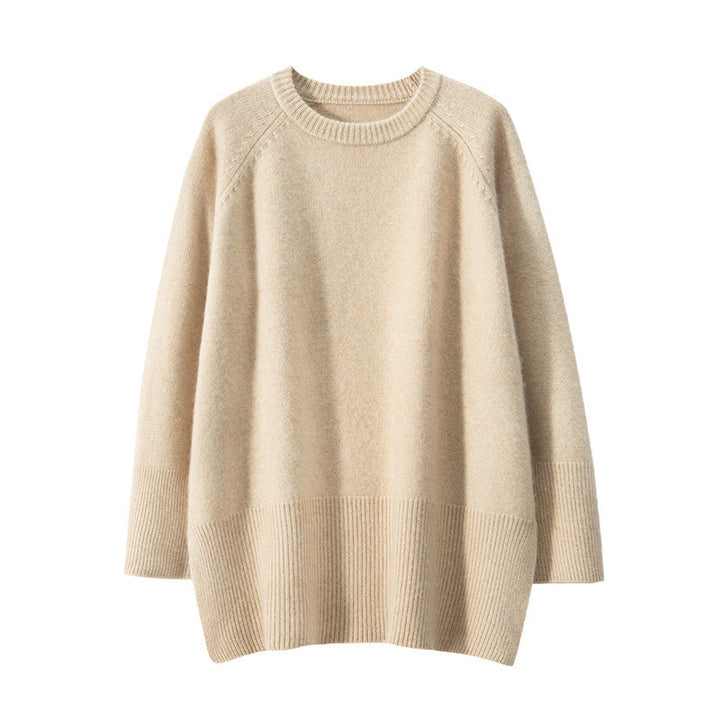 Damen Grobstrickpullover mit weit geschnittenem Design und voluminösen Ärmeln Drune