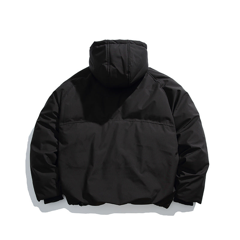 Unisex Wattierte Oversize Steppjacke mit asymmetrischem Reißverschluss Drune
