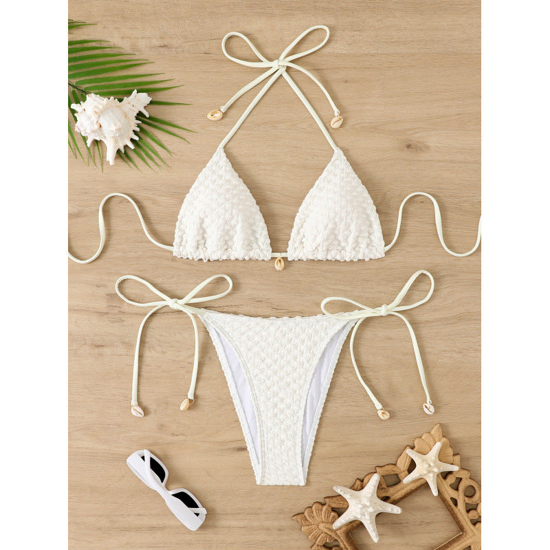 Damen Triangel-Bikini mit kunstvollem Häkelmuster Drune