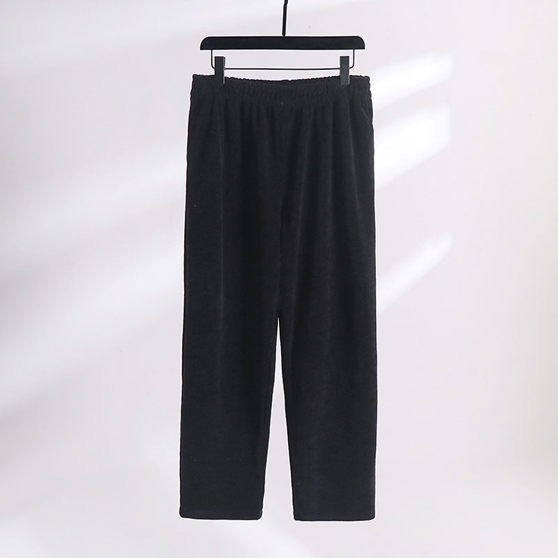 Damen Cordhose mit elastischem Bund weitem Bein und Eingrifftaschen Drune