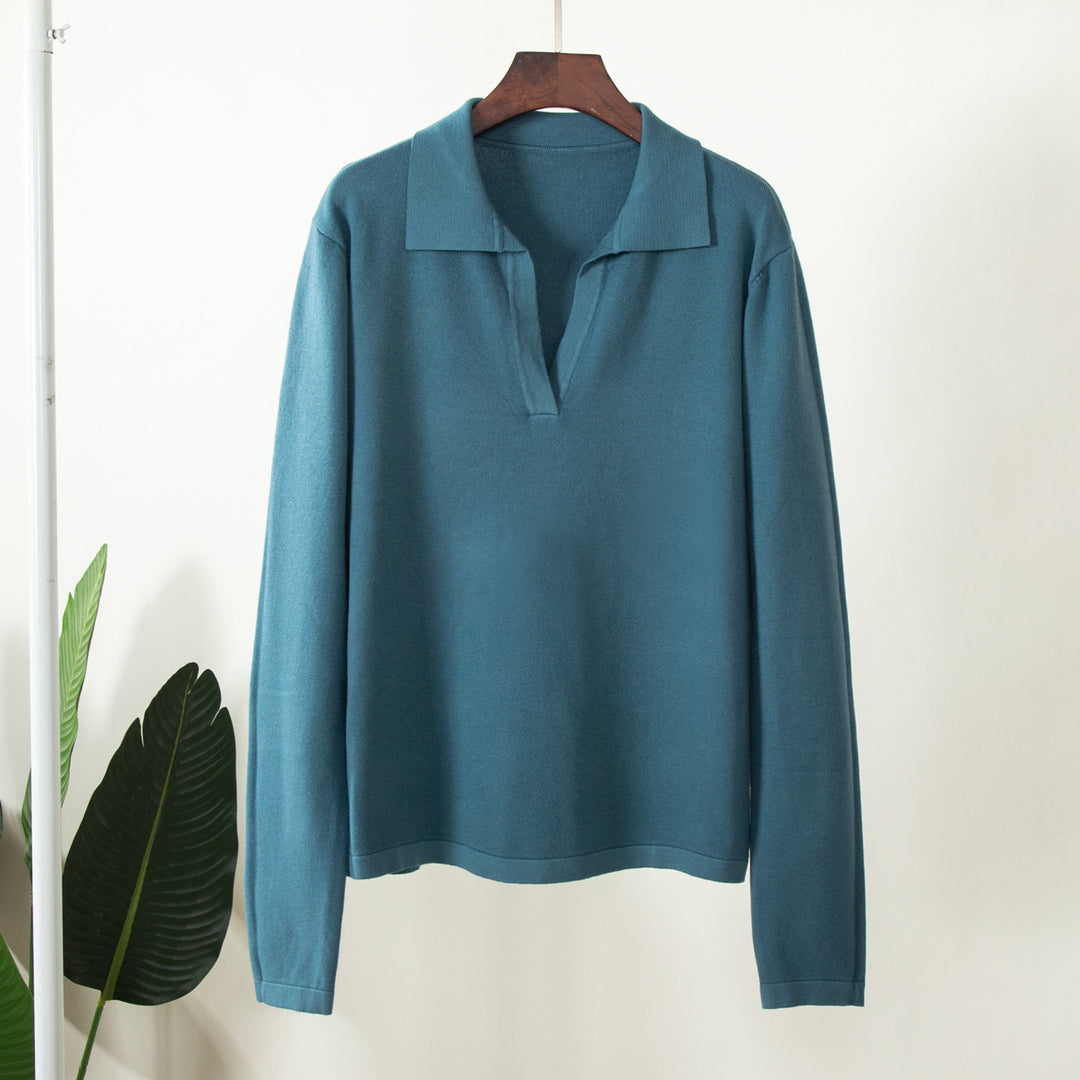 Damen eleganter Strickpullover mit modischem Stehkragen Drune