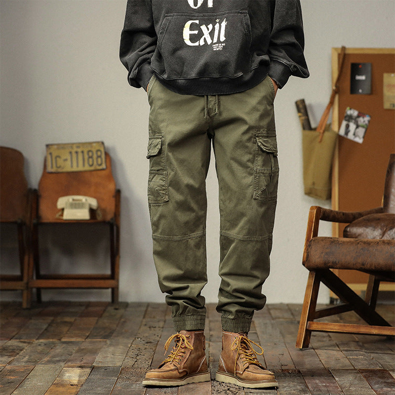 Herren Multifunktionale Cargo-Joggerhose mit Tunnelzugbund, Knieabnähern und Organizer-Taschen Drune