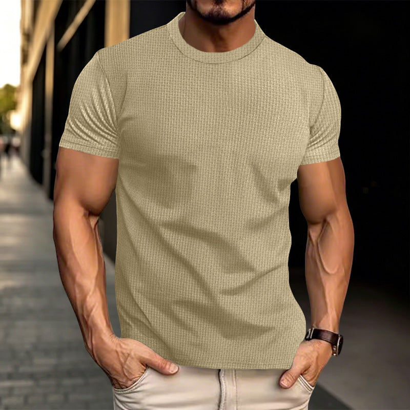 Herren Strukturiertes Kurzarm-T-Shirt aus Feinstrick Drune