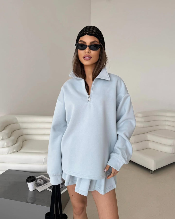 Damen sportlicher Pullover mit Reißverschluss Drune