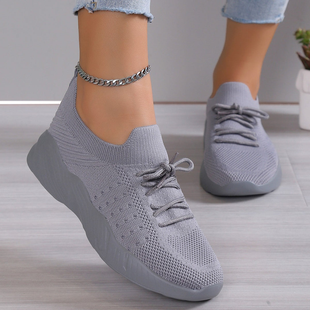 Damen atmungsaktive Slip-On Sportschuhe mit flexiblem Obermaterial Drune