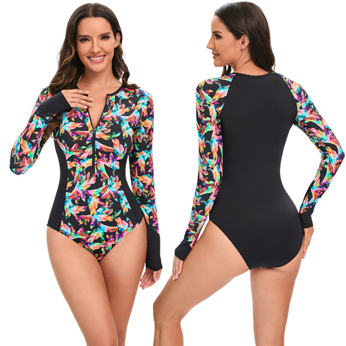 Damen Langarm-Schwimmanzug mit modischem Schnitt Drune