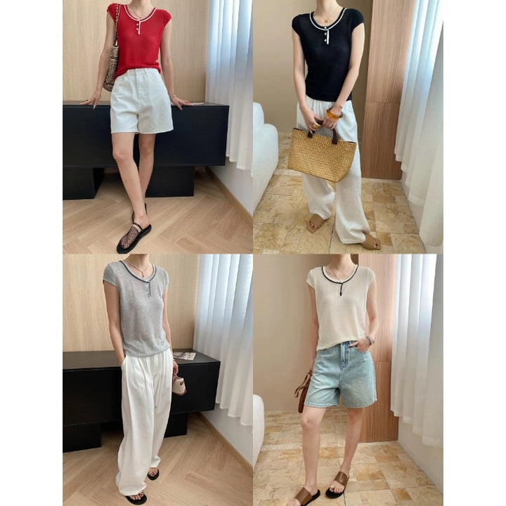 Damen lässige Jeansshorts mit hohem Bund und entspanntem Schnitt Drune