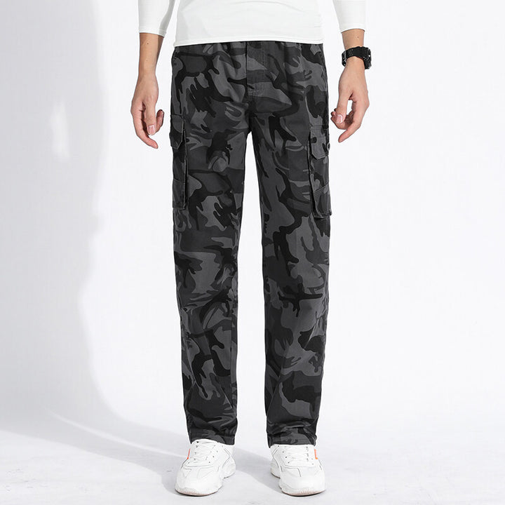 Herren Camouflage Cargohose im Army‑Stil mit geradem Schnitt, Mehrfach‑Taschen & robusten Nähten Drune