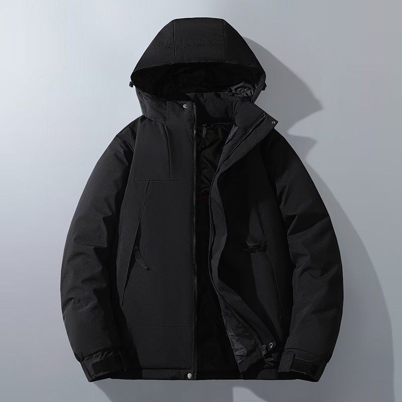 Herren Wasserabweisender Winterparka mit Kapuze, Thermoisolierung und kontrastierenden Schulterpaneelen Drune