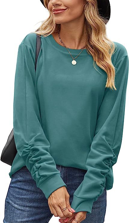 Damen lässiges Langarmshirt aus weichem Baumwollmix Drune