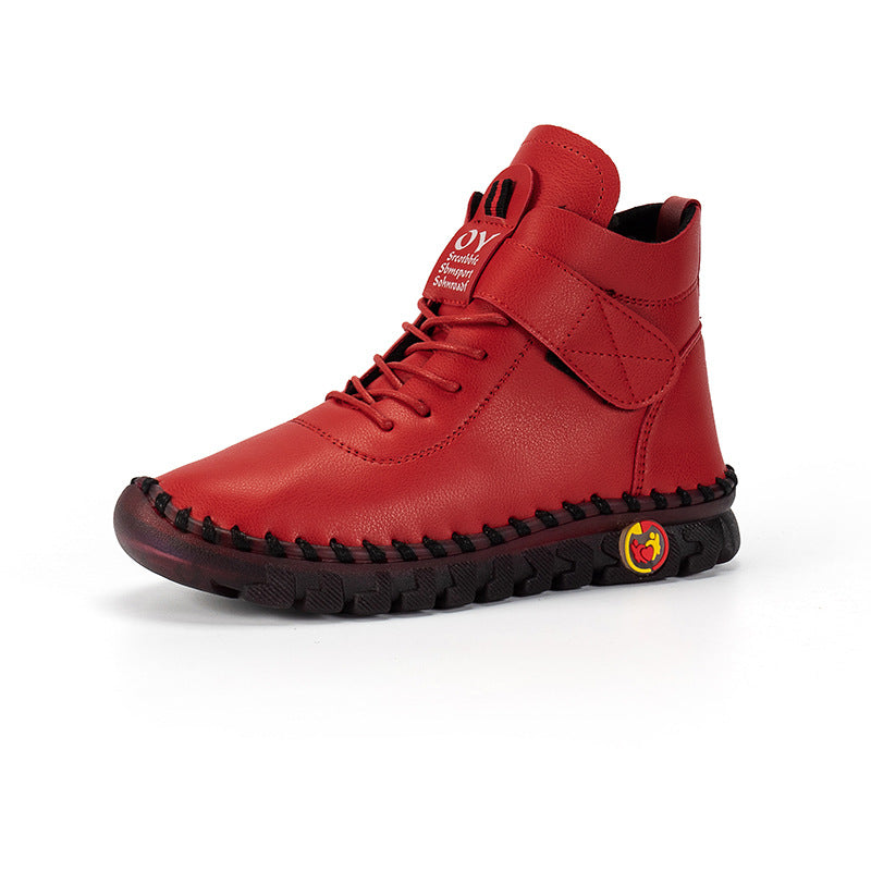 Damen Winterstiefel mit verstellbarem Klettverschluss und robustem Profil Drune