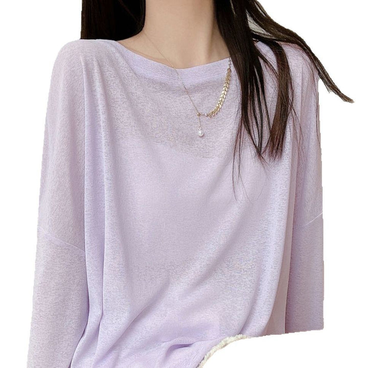 Damen lässiges Langarmshirt mit feinen strukturierten Details Drune