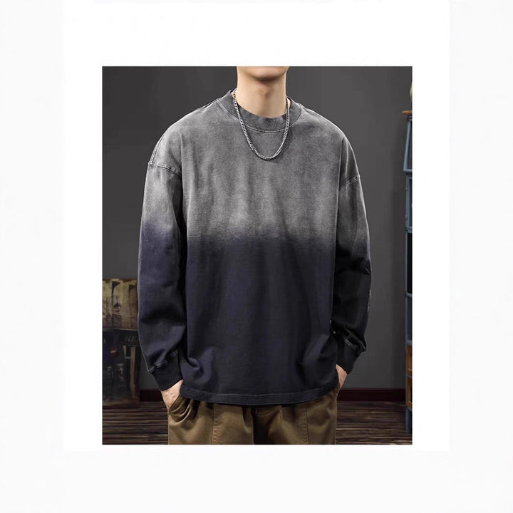 Herren Langarm-T-Shirt mit Ombre-Effekt Drune