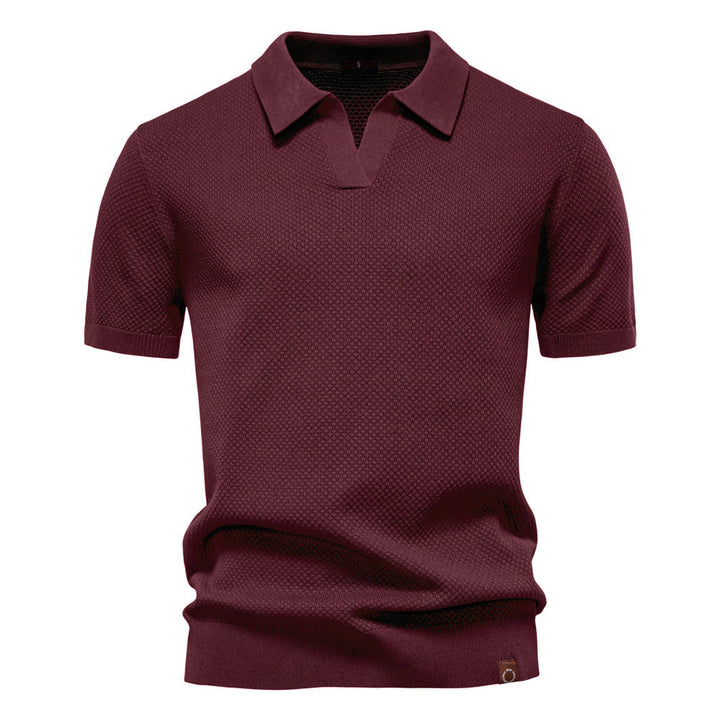 Herren Kurzärmliges Polo-Shirt mit strukturiertem Design Drune