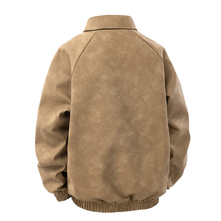 Herren Veloursleder‑Optik Blousonjacke mit Hemdkragen und elastischem Bund Drune