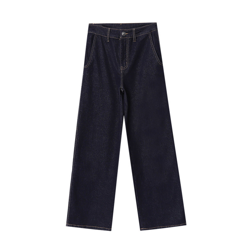 Damen elegante und weite Jeans mit hohem Bund Drune
