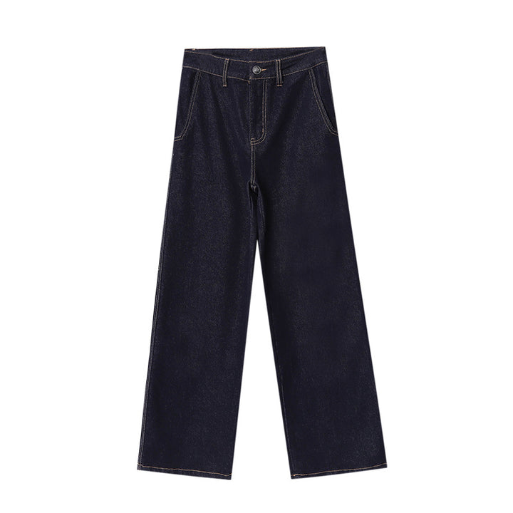 Damen elegante und weite Jeans mit hohem Bund Drune