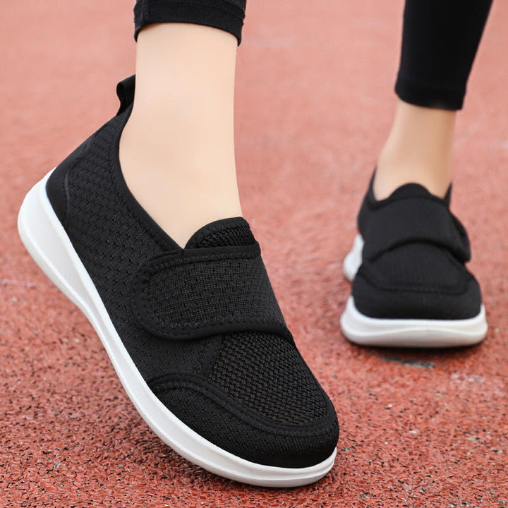 Damen Atmungsaktive Slip-On Freizeitschuhe mit verstellbarem Klettverschluss Drune