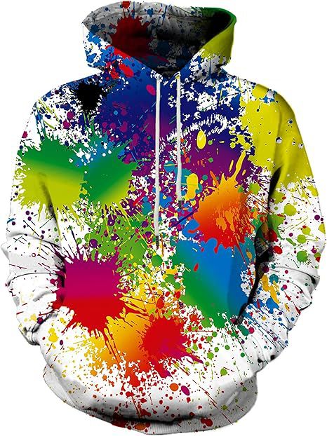 Damen Farbenfroher Hoodie mit kreativen Spritzmotiven Drune