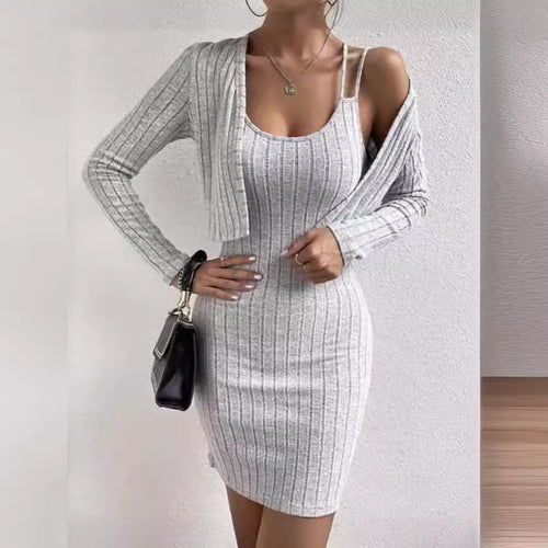 Damen Strickkleid mit geöffnetem Cardigan Drune