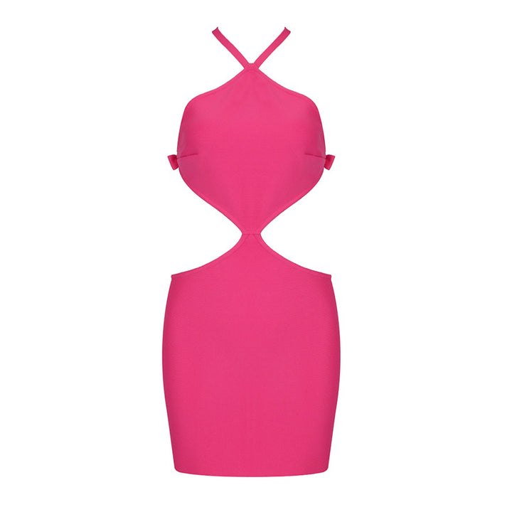 Damen figurbetontes Cut-Out Kleid mit Neckholder Design Drune