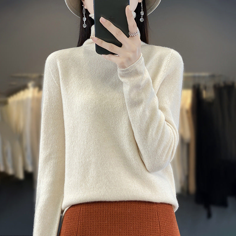 Damen Weicher Feinstrick-Rollkragenpullover mit kaschmirähnlicher Haptik und verlängerten Bündchen Drune