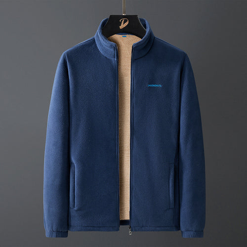 Herren Fleecejacke mit Teddyfutter, Stehkragen und durchgehendem Reißverschluss Drune