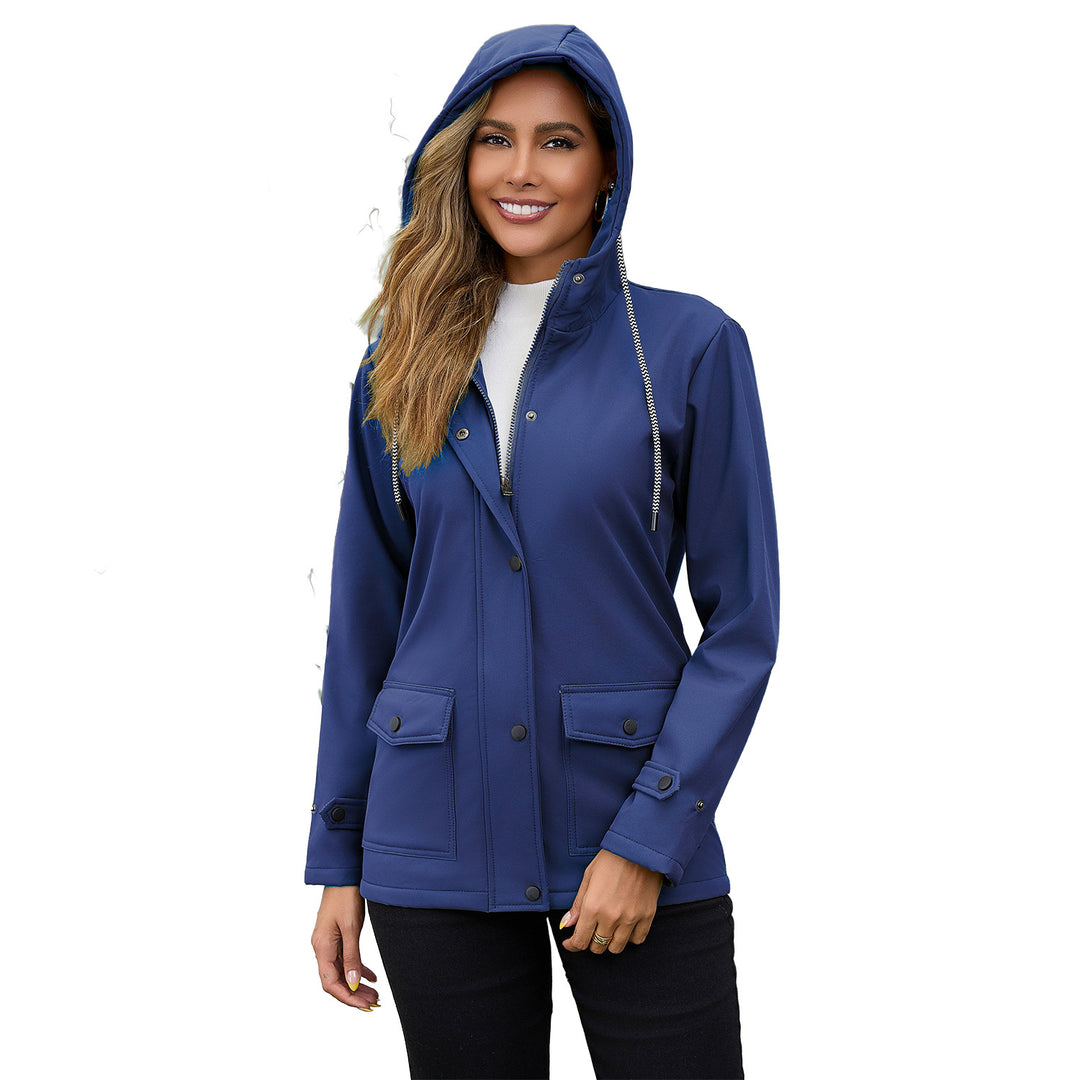Damen nan wasserabweisender Parka mit Teddyfutter verstellbarer Kapuze und aufgesetzten Taschen Drune