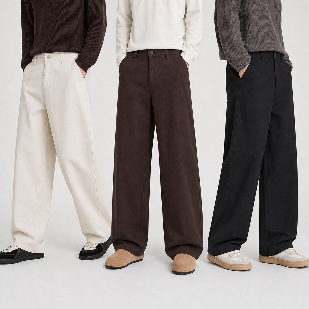 Damen Weite Utility-Jeanshose mit hoher Taille und großen aufgesetzten Taschen Drune