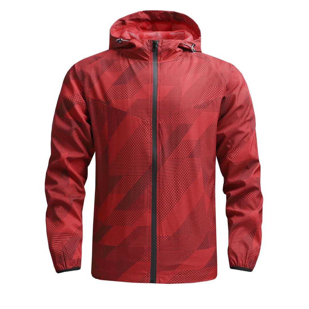 Herren ultraleichte Kapuzen-Trainingsjacke mit winddichter Oberfläche und Packfunktion Drune