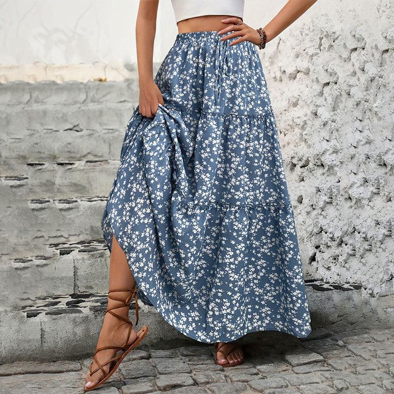 Damen Maxi Rock mit floralem Muster Drune