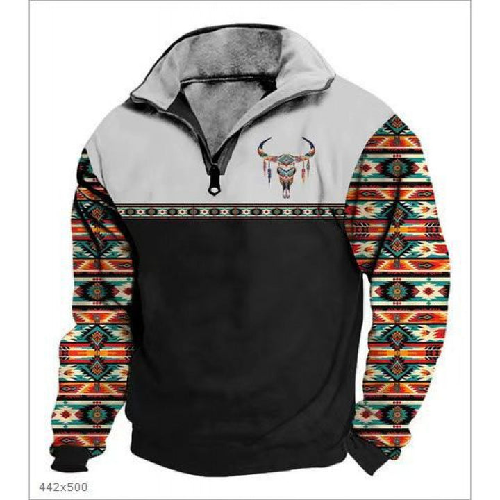Herren Modischer Hoodie mit Kapuze und maritimem Druck Drune