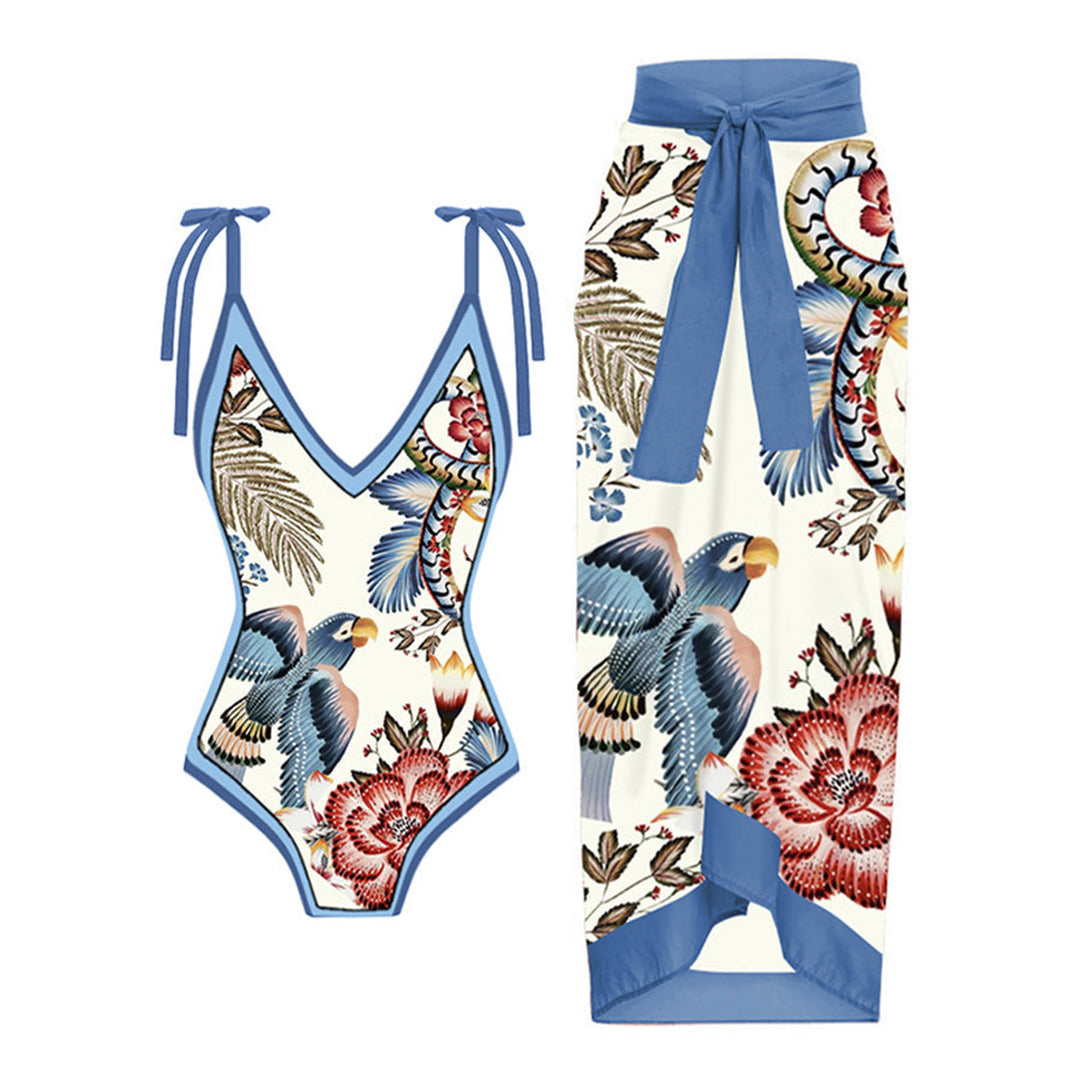 Damen Bademode-Set mit stilvollem Wickelrock Drune