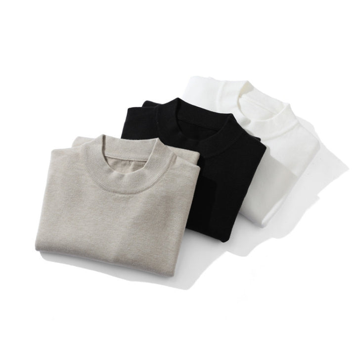 Unisex Feiner Strickpullover mit Mockneck, Oversize-Schnitt und gerippten Bündchen Drune