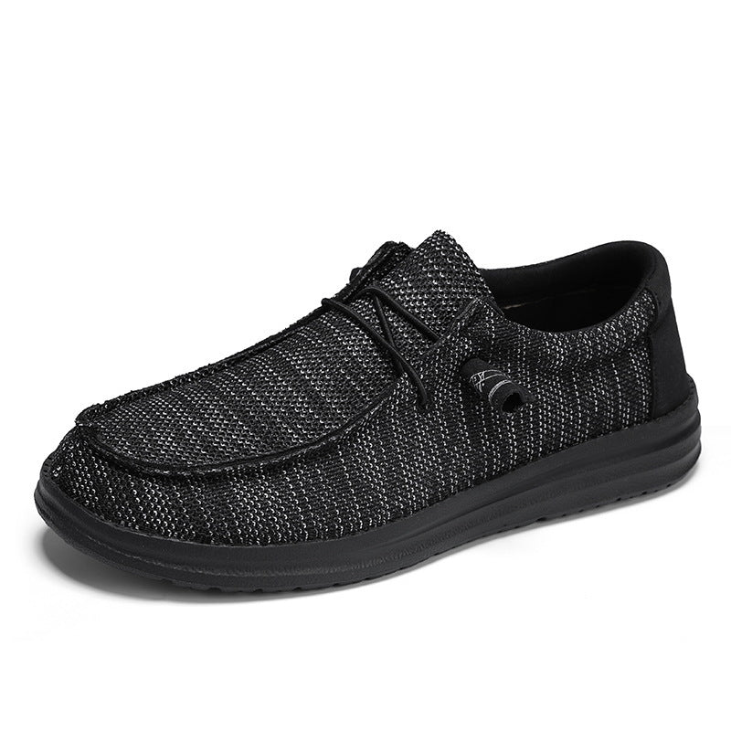 Herren atmungsaktive Mokassin‑Slipper aus Strick mit Memory‑Fußbett und rutschfester EVA‑Laufsohle Drune
