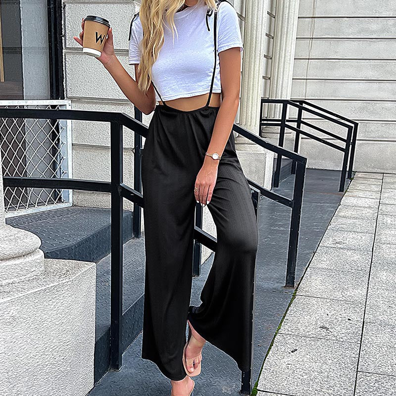 Damen Eleganter Jumpsuit mit Bindegürtel Drune