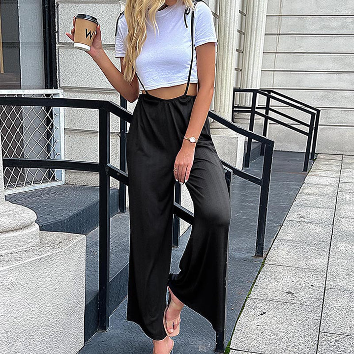 Damen Eleganter Jumpsuit mit Bindegürtel Drune