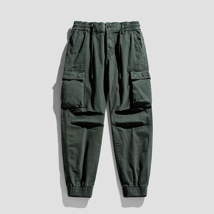 Herren Robuste Cargo-Jogginghose im Utility-Style mit Tunnelzugbund, aufgesetzten Klappentaschen und Kniepaneelen Drune