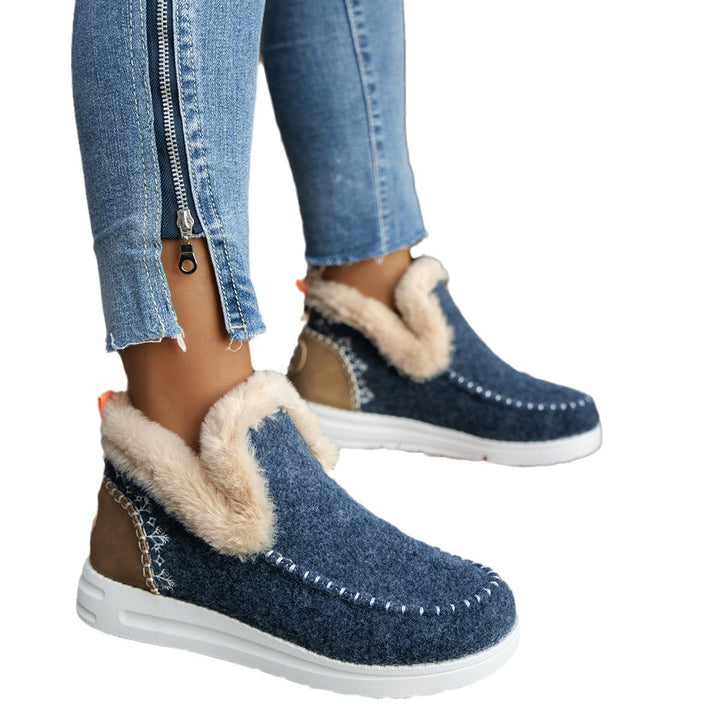 Damen Bequeme gefütterte Sneaker mit elegantem Klettverschluss und rutschfester Sohle Drune