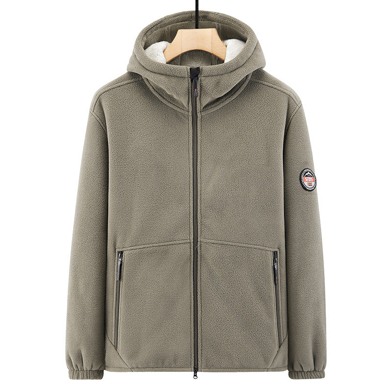 Herren Fleecejacke mit Kapuze Drune