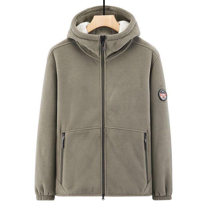 Herren Fleecejacke mit Kapuze Drune