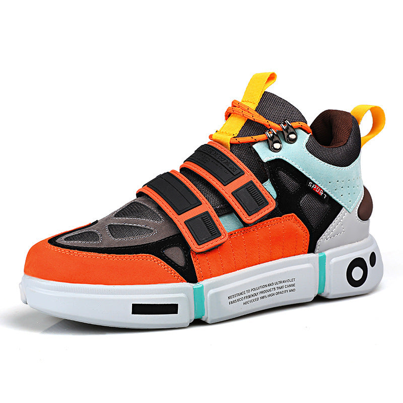 Herren High-Top Chunky-Sneaker mit Doppel-Klettverschluss, gepolstertem Knöchelkragen und markanter Blocksohle Drune