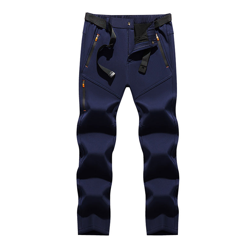 Herren Technische Softshell‑Outdoorhose mit vorgeformten Knien, wasserabweisenden Reißverschlüssen & integriertem Gürtel Drune
