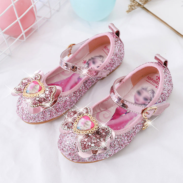 Mädchen Glitzernde Ballerina-Schuhe mit Herzdetaillierung Drune